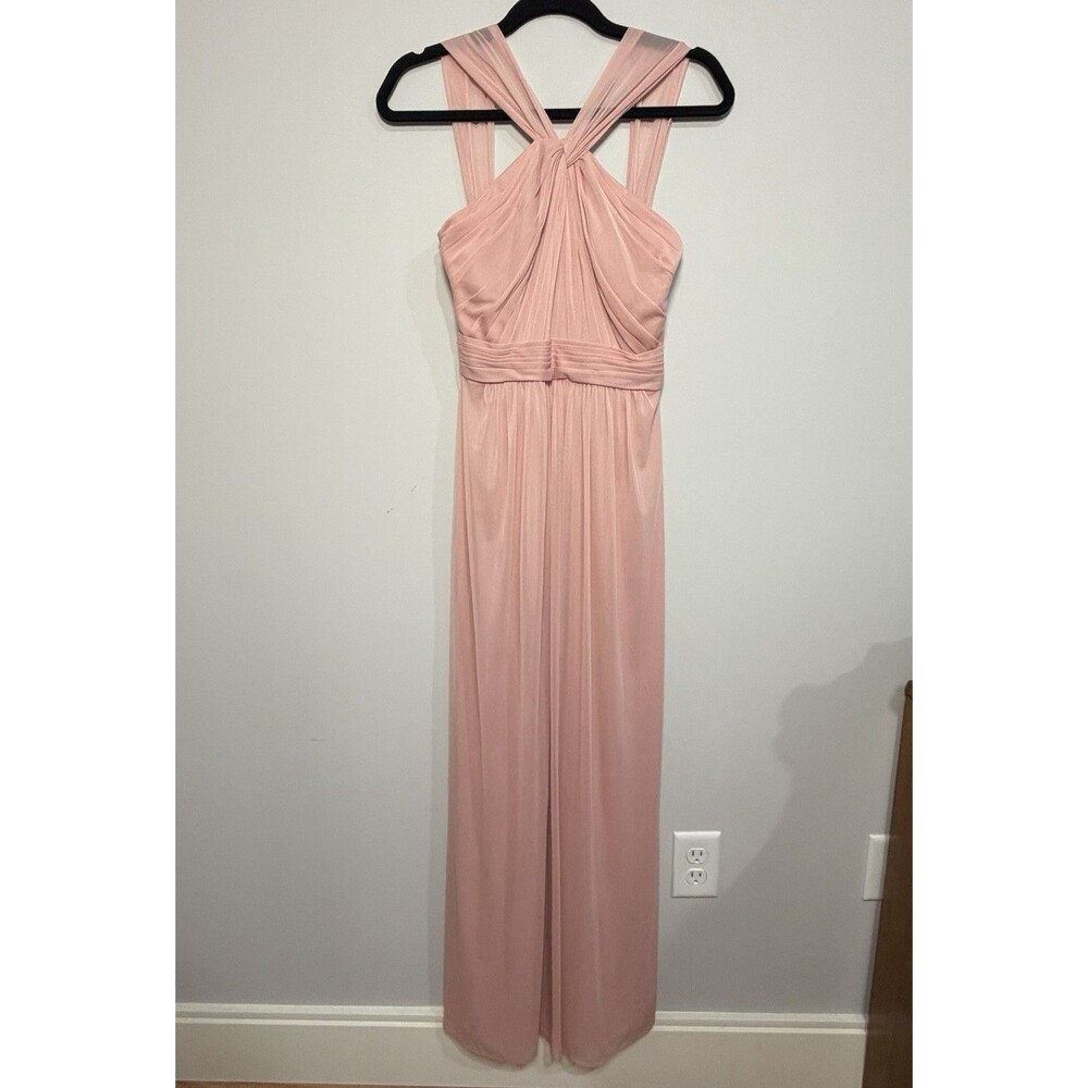 David’s Bridal Ballet Pink Maxi Dress Size 0 Formal Bridesmaid Prom